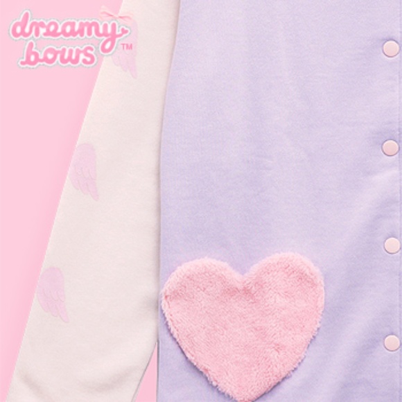 Japanese Brand Listen Flavor Angel Heart Bear Fluffy Sailor Jacket Kawaii Lolita - Picture 4 of 6